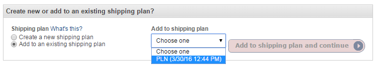 Add to Shipping Plan