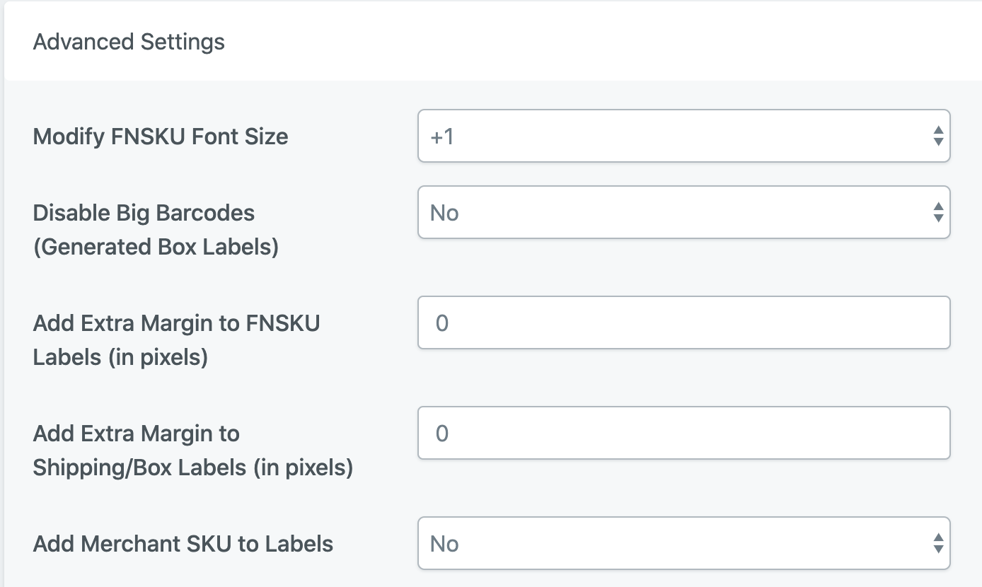 AZLabels Advanced Settings